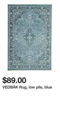 IKEA VEDBÄK Rug, low pile, blue offer