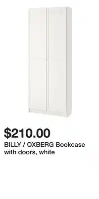IKEA BILLY / OXBERG Bookcase with doors, white offer