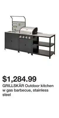 IKEA GRILLSKÄR Outdoor kitchen w gas barbecue, stainless steel offer