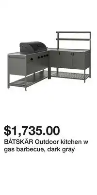IKEA BÅTSKÄR Outdoor kitchen w gas barbecue, dark gray offer