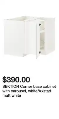 IKEA SEKTION Corner base cabinet with carousel, white/Axstad matt white offer