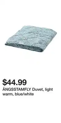IKEA ÄNGSSTAMFLY Duvet, light warm, blue/white offer