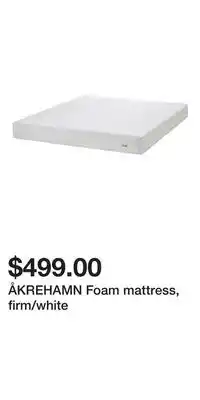IKEA ÅKREHAMN Foam mattress, firm/white offer