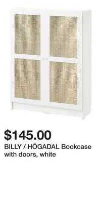 IKEA BILLY / HÖGADAL Bookcase with doors, white offer
