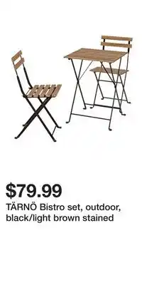 IKEA TÄRNÖ Bistro set, outdoor, black/light brown stained offer