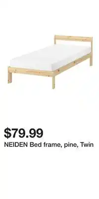 IKEA NEIDEN Bed frame, pine, Twin offer