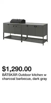 IKEA BÅTSKÄR Outdoor kitchen w charcoal barbecue, dark gray offer
