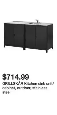 IKEA GRILLSKÄR Kitchen sink unit/cabinet, outdoor, stainless steel offer
