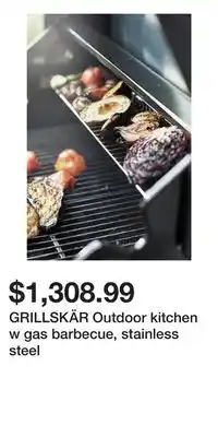 IKEA GRILLSKÄR Outdoor kitchen w gas barbecue, stainless steel offer