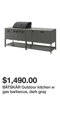 IKEA BÅTSKÄR Outdoor kitchen w gas barbecue, dark gray offer