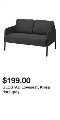 IKEA GLOSTAD Loveseat, Knisa dark gray offer