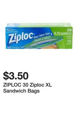Dollarama ZIPLOC 30 Ziploc XL Sandwich Bags offer