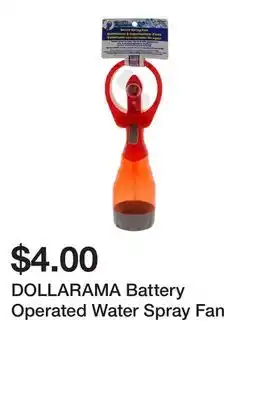 Dollarama DOLLARAMA Battery Operated Water Spray Fan offer