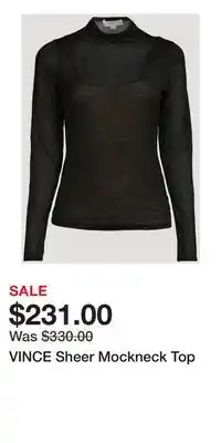 Holt Renfrew VINCE Sheer Mockneck Top offer