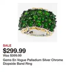 TSC Stores Gems En Vogue Palladium Silver Chrome Diopside Band Ring offer
