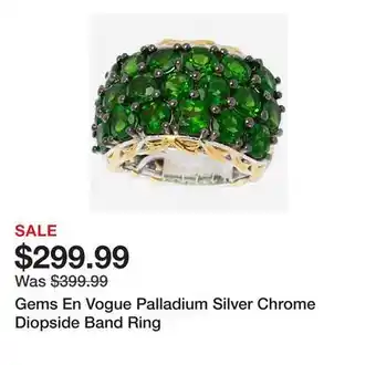 TSC Stores Gems En Vogue Palladium Silver Chrome Diopside Band Ring offer