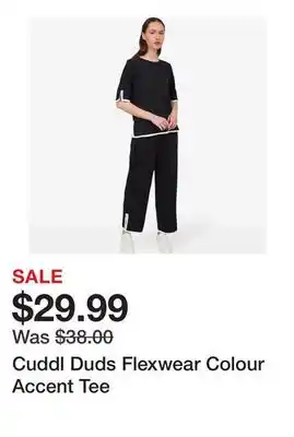 TSC Stores Cuddl Duds Flexwear Colour Accent Tee offer