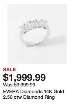 TSC Stores EVERA Diamonds 14K Gold 2.50 ctw Diamond Ring offer