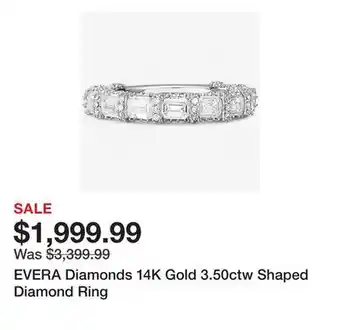 TSC Stores EVERA Diamonds 14K Gold 3.50ctw Shaped Diamond Ring offer