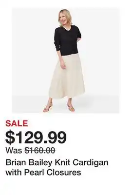 TSC Stores Brian Bailey Knit Cardigan with Pearl Closures offer