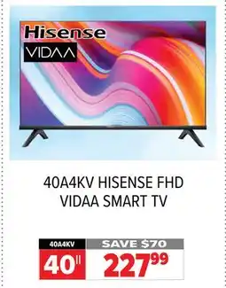 2001 Audio Video 40A4KV HISENSE 40 FHD VIDAA SMART TV offer