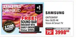 2001 Audio Video QN75QN90F Samsung 75 Neo QLED 4K Vision AI Smart TV offer