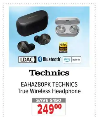 2001 Audio Video EAHAZ80PK TECHNICS True Wireless Headphone offer