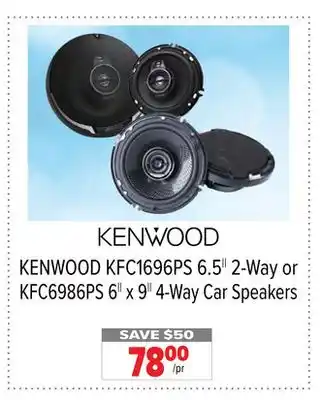 2001 Audio Video KENWOOD KFC1696PS 65 2-Way or KFC6986PS 6 x 9 4-Way Car Speakers offer