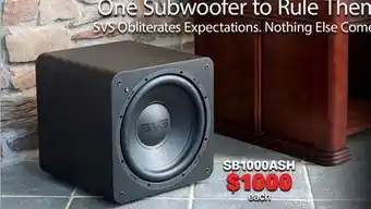 2001 Audio Video SB1000ASH SVS Subwoofer offer