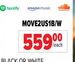 2001 Audio Video MOVE2US1B/W SONOS PORTABLE SPEAKERS offer