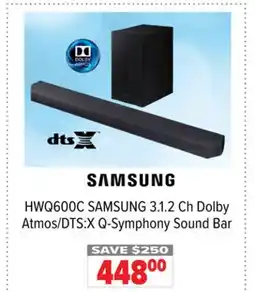 2001 Audio Video HWQ600C SAMSUNG 3.1.2 Ch Dolby Atmos/DTS:X Q-Symphony Sound Bar offer