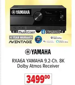 2001 Audio Video RXA6A YAMAHA 9.2-Ch. 8K Dolby Atmos Receiver offer
