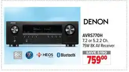 2001 Audio Video AVRS770H 7.2 or 5.2.2 Ch. 75W 8K AV Receiver offer