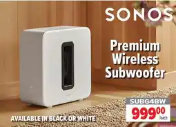 2001 Audio Video SUBG4BW SONOS Premium Wireless Subwoofer offer
