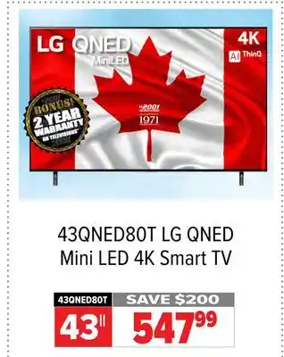 2001 Audio Video 43QNED80T LG QNED Mini LED 4K Smart TV offer