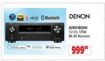 2001 Audio Video 7.2 Ch. 175W 8K AV Receiver offer