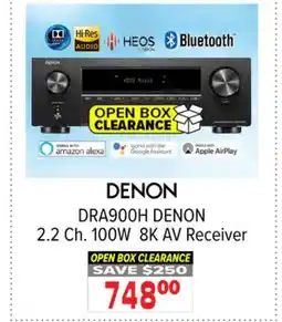 2001 Audio Video DRA900H DENON 2.2 Ch. 100W 8K AV Receiver offer