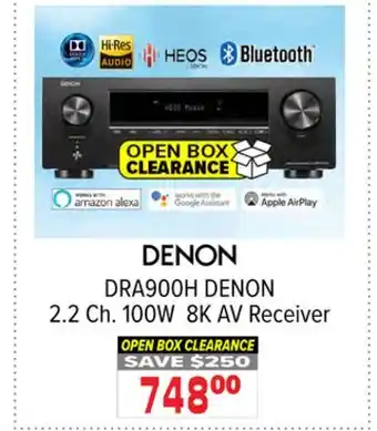 2001 Audio Video DRA900H DENON 2.2 Ch. 100W 8K AV Receiver offer