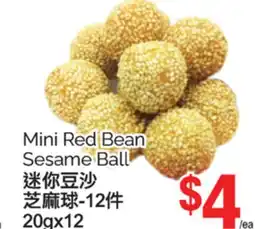 T&T Supermarket MINI RED BEAN SESAME BALL, 20GX12 offer