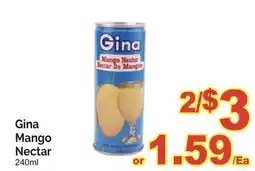 T&T Supermarket GINA MANGO NECTAR, 240ML offer