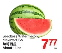 T&T Supermarket SEEDLESS WATERMELON, ABOUT 11LBS offer