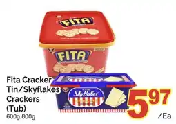 T&T Supermarket FITA CRACKER TIN/SKYFLAKES CRACKERS (TUB), 600G, 800G offer