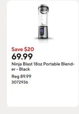 Staples Ninja Blast 18oz Portable Blender - Black offer