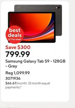 Staples Samsung Galaxy Tab S9 - 128GB - Grey offer