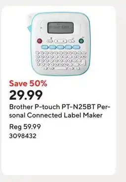 Staples Brother P-touch PT-N25BT Personal Connected Label Maker offer