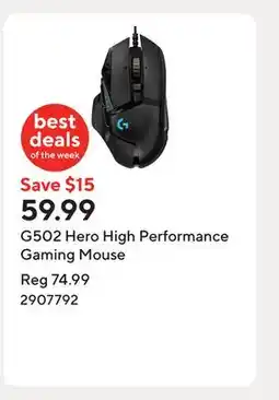Staples G502 Hero High Performance Gaming Mouse offer
