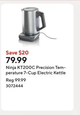 Staples Ninja KT200C Precision Temperature 7-Cup Electric Kettle offer
