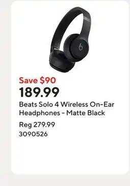 Staples Beats Solo 4 Wireless On-Ear Headphones - Matte Black offer