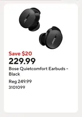 Staples Bose Quietcomfort Earbuds - Black offer