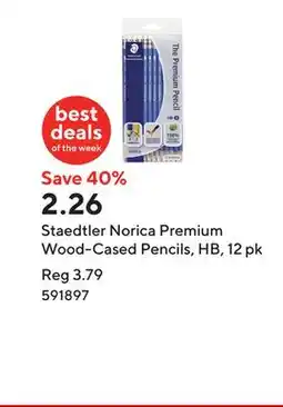 Staples Staedtler Norica Premium Wood-Cased Pencils, HB, 12 pk offer